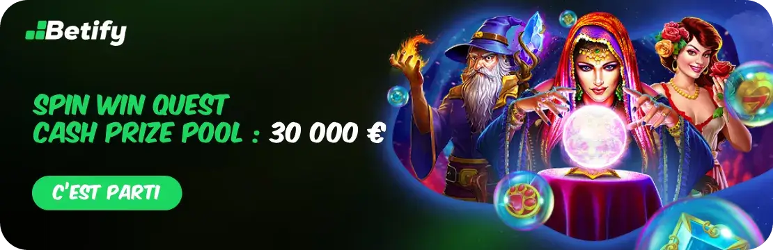 Screenshot van het Betify casino dashboard met spellen en bonussen